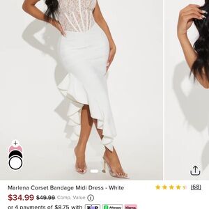 White Corset Bandage Midi Dress Fashion Nova S